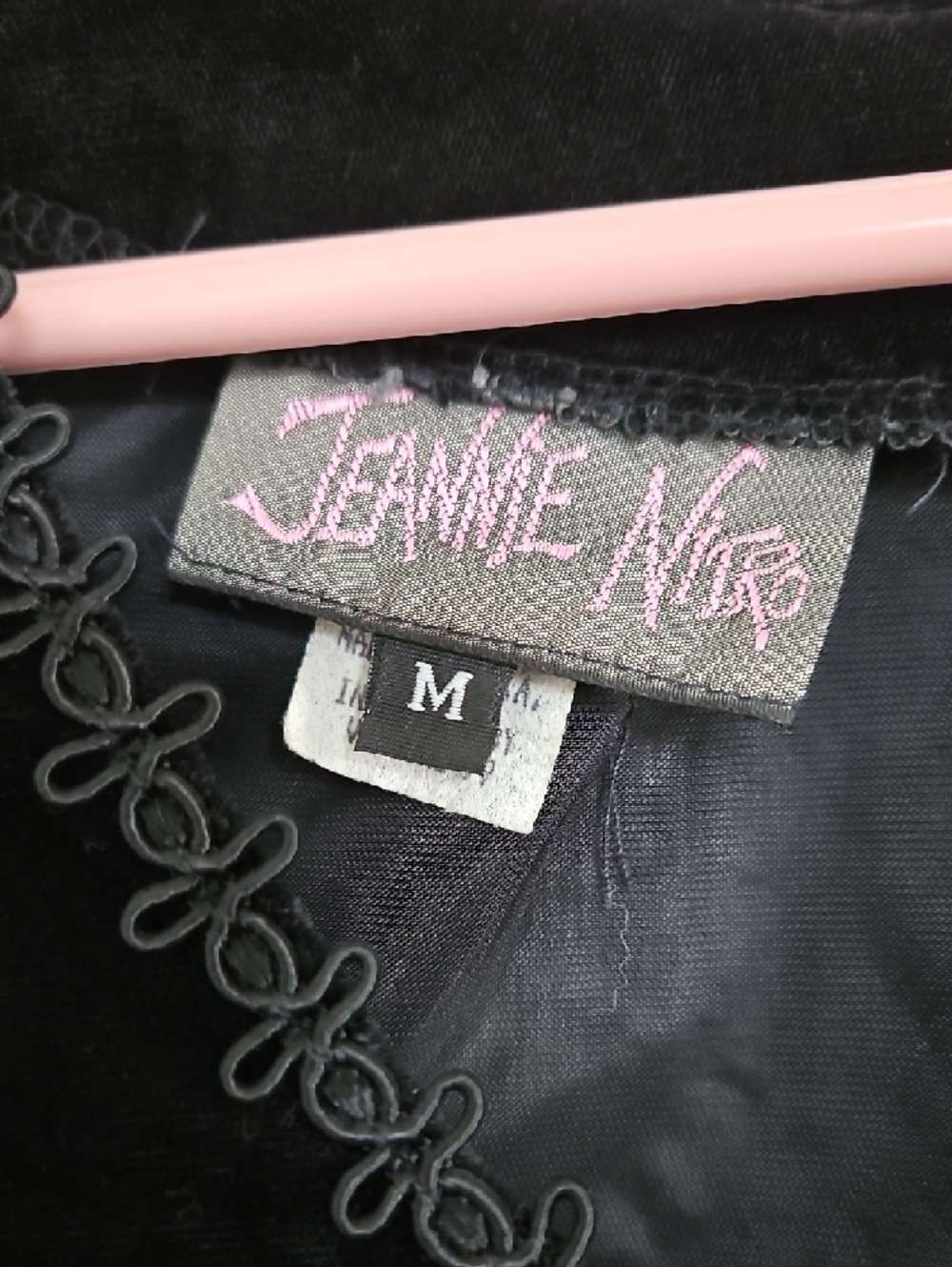 Jeannie Nitro Black Velvet Tunic Mini Dress With Red Cross - Picture 2 of 6